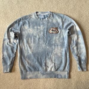 Burger King Cotton Candy Cloud Blue Medium Tie Dye Crewneck Sweatshirt Pullover